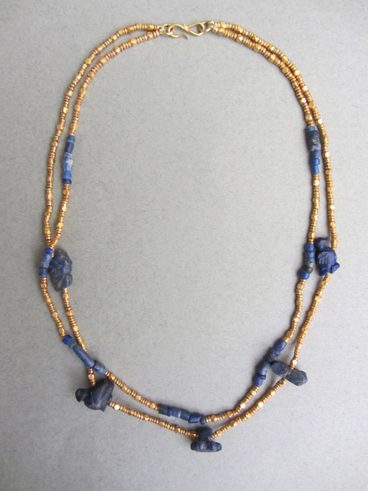 Egyptian Lapis Lazuli Necklace with modern gold